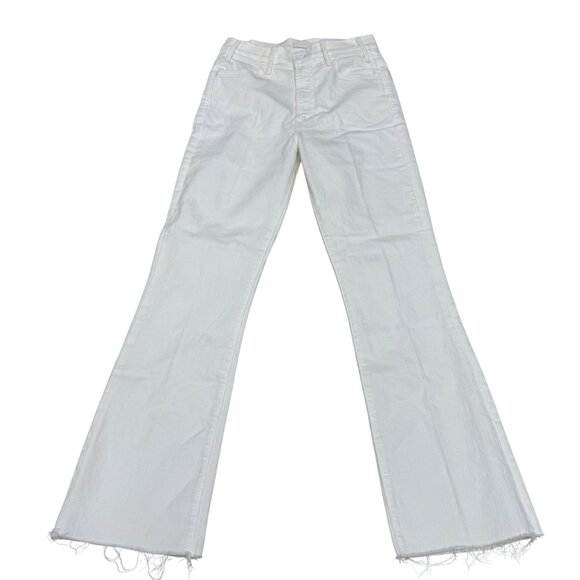 Mother The Hustler Ankle Fray Jean Women's White Stretch Denim Pants, Size 27 - Picture 1 of 11